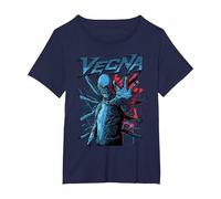 Stranger Things Vecna in Posa con Una Mano Maglietta, Donna Plus-Size, Navy, 3X