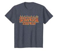 Stranger Things Vintage Flaming Logo Maglietta, Bambini, Pervinca, 10 Anni
