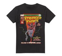 Stranger Things Welcome to Hawkins Comics T-Shirt, Nero, M Unisex-Adulto