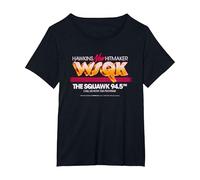 Stranger Things WSQK TV Advert Maglietta, Donna Plus-Size, Nero, 3X