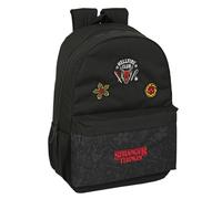Stranger Things Zaino Nero Zip Hellfire Club Eleven Borsa Scuola Ufficiale 46 cm