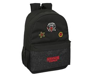Stranger Things Zaino Nero Zip Hellfire Club Eleven Borsa Scuola Ufficiale 46 cm