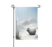 Strani animali tra le dune di sabbia Bandiera da giardino primaverile - Bandiere vivaci da cortile per esterni, decorazione perfetta per esterni primaverili e decorazioni per il cortile di Pasqua