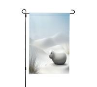 Strani animali tra le dune di sabbia Bandiere da giardino primaverile per esterni, perfette per decorazioni pasquali e decorazioni primaverili all'aperto