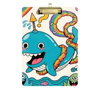 Strano cartone animato balene A4 auto portablocco acrilico carino per allenatori medici aula dimensioni 9 x 12