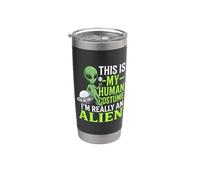 Strano divertente Questo è il mio costume umano Sono davvero un alieno Bicchiere termico in acciaio inox doppia parete