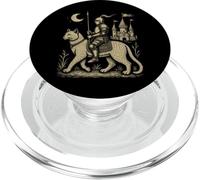 Strano gatto medievale medievale cavaliere corazzato del Medioevo Gatto PopSockets PopGrip per MagSafe