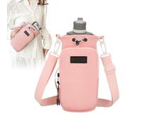 Strap Bottle Holder, Shoulder Bottles Bag, Multi-Function Cup Sleeve with Phone Pocket, Hands-Free Carrier Compact Ideal for Men, Women, Walking, Camping, and Climbing