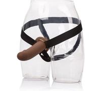Strap-on dildo Calexotics elastico con dildo cavo colore marrone