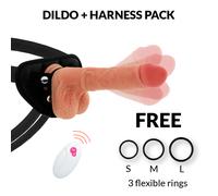 Strap on dildo Cyber silicock con vibrazione 21 cm colore carne