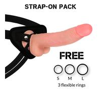 Strap On Dildo Dual Density Leopard - 23cm