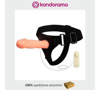 Strap on dildo indossabile da uomo per lui vibrante con vibrazione cm 18 x 4 sex