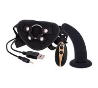 Strap-on dildo - Sevencreations 12,5 cm harness nero telecomandato