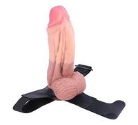 Strap on Dildo Strap-on in silicone con doppia durezza Pene in silicone Falli anali rimovibili Plug anale Imbracatura regolabile Butt plug SM Giocattolo sessuale(Multi Colored)