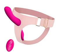 Strap-On Doppio Vibrante 15 cm - Stimolatore Punto G & Clitoride per Donne Arnés Regolabile 10 Modi Telecomando Impermeabile Ricaricabile USB per Coppie & Lesbiche FOPS D56