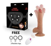 Strap On Harness Vagina Indossabile Dildo Pene Realistico Telecomando Fallo 24CM