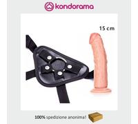 Strap on indossabile per donna con dildo realistico morbido fallo a ventosa 15,5