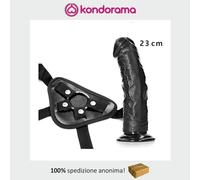 Strap on indossabile per donna maxi dildo realistico morbido pene nero a ventosa