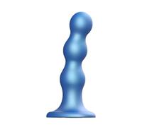 strap-on-me | Dildo/Plug "Balls" | Gamma ibrida | Segue le Curve del Corpo, Diametro delle Perle Identico | Silicone Ultra Morbido - Compatibile con l'imbracatura - Blu Metallico, Taglia L