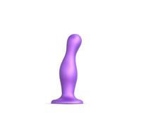 strap-on-me | Dildo/Plug "Curvy" | Gamma Ibrida | Design Asimmetrico, Abbraccia le Curve del Corpo | Silicone Ultra Morbido - Compatibile con l'imbracatura - Viola Metallico, Taglia XL