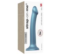 Dildo Strap-on-me Metallic Shine M in Silicone Compatibile con la Pelle - Taglia Media (Blu Metallizzato)