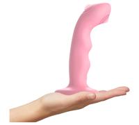 Strap-on-me M - impermeabile, vibratore pulsante punto G (rosa)