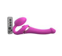 Strap-On-Me Strap-on Multi-Orgasmo Telecomandato 3 Motori - Tecnologia a Memoria di Forma - Tripla Stimolazione - Sex Toy Donna & Uomo in Silicone Morbido - Senza Imbrago, Impermeabile
