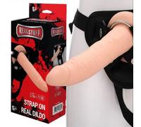 Strap on morbido 20 x 4 cm con venature stimolanti silicone TPR strapon Realstuff