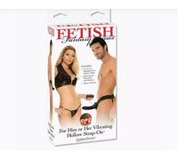 Strap-on vibrante multi speed nero Pipedream indossabile Hollow per lui e per lei 15 cm