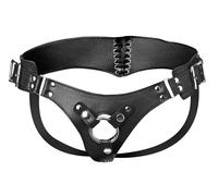Strap U Bodice Corset Style Strap On Harness Black