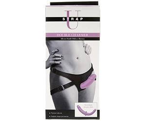 Strap U Double Charmer - Dildo doppio in silicone di alta qualità, per penetrazione con imbracatura regolabile, per donne, uomini e coppie, in silicone, regolabile, punto G, anale, prostata, vagina