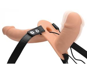 Strap U Vibratore a doppio strap Power Pegger - Pelle