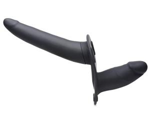 Strap U Vibratore Strap-On Doppio Power Pegger - Nero