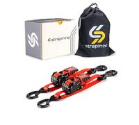 Strapinno Cinghie a cricchetto retrattili - 2,5 cm x 0,8 m, resistenti, per barca, jetski, Seadoo, Waverunner e PWC, 2 pezzi, resistenza alla rottura, ganci a S con clip di sicurezza, per barche,