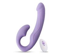 Strapless Double-End 10Vib Dual-Motor WP Silicone Body-Safe Vibrator Remote Ctrl for Women/Couples Viola