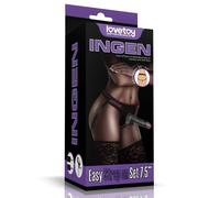 STRAPON 7,5'' CINTURA CON DILDO NERO FALLO REALISTICO E IMBRACATURA PER DONNA