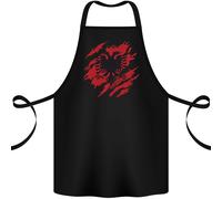 Strappato Albania Bandiera Albanese Giorno Calcio Cotone Grembiule 100% Organico