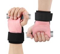 Straps Palestra, Fascette Palestra, Ganci Palestra con Protezione Del Polso Imbottita da 5 mm e Tappetino Antiscivolo, Lifting Straps per Uomo, Donna (Rosa)