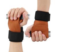 Straps Palestra, Fascette Palestra, Ganci Palestra con Protezione Del Polso Imbottita da 5 mm e Tappetino Antiscivolo, Lifting Straps per Uomo, Donna (Marrone)
