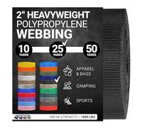 Strapworks, Cinghia in polipropilene pesante e resistente, per riparazioni di attrezzature fai da te e attività all'aperto, 5,1 cm x 22,86 m, nero