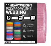 Strapworks Fettuccia in polipropilene pesante, resistente, per riparazione di attrezzi fai da te, 2,5 cm x 22,9 m, rosa