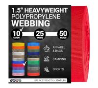 Strapworks Fettuccia in polipropilene pesante, resistente, per riparazione di attrezzi fai da te, 3,8 cm x 9,1 m, rosso