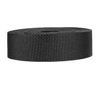 Strapworks Fettuccia in Polipropilene Reggiatura in Poliestere per Riparazione di Attrezzi Fai da Te, collari per Animali Domestici, Artigianato, 3,8 cm x 22,9 m, PP, Nero, 1.5" x 25 yard