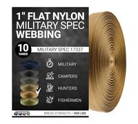 Strapworks MilSpec 17337 - Cinghia Piatta in Nylon per Spalline, Zaini, progetti Tattici, 2,5 cm x 9,1 m, Colore: Marrone