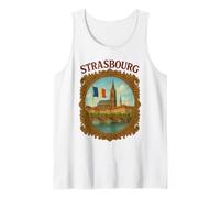 Strasburgo, Francia, città, viaggio, ponte, vendemmia, cornice vittoriana Canotta