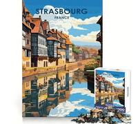 Strasburgo, Francia Poster di viaggio Puzzle da 1000 pezzi per adolescenti Puzzle di logica mentale Giocattolo per il tempo libero Bordo fine Regalo speciale 50x75cm