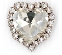 strass, 50 pezzi di strass in vetro a forma cuore con artiglio da cucire su pietra cristallo base in metallo fibbia for vestiti diamante cucito(White,12mm)