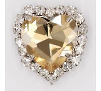 strass, 50 pezzi di strass in vetro a forma cuore con artiglio da cucire su pietra cristallo base in metallo fibbia for vestiti diamante cucito(Gold,18mm)