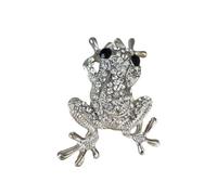Strass Abbellimento Rane Spilla A Forma Di Animale Unico Del Fumetto Spilla Da Risvolto Elegante Accessorio Da Donna Per Cappotto Vestito Lega Rane Pin Accessori Del Vestito Regali, Misura unica, come