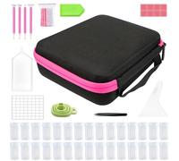 Strass Aufbewahrungskoffer - Tragbarer Schmuck Organizer, Robuste Box für Kunsthandwerk, Stoßfestes Behältnis für Strasssteine | Organizer für Werkzeuge Bastelbedarf Aufbewahrung Zuhause Unterwegs